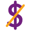 dollar sign slashed